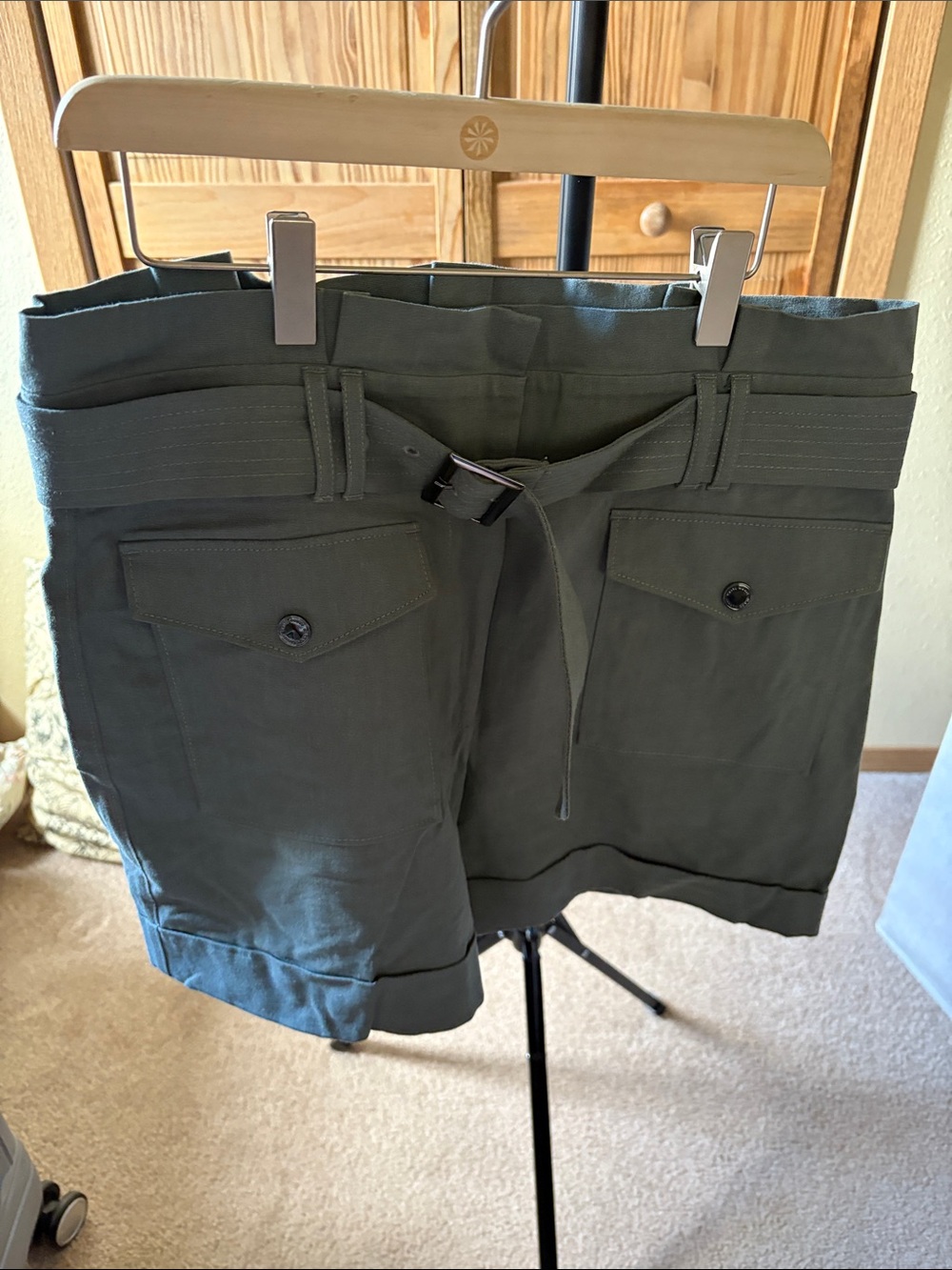 White House Black Market Olive Green Cargo Shorts
